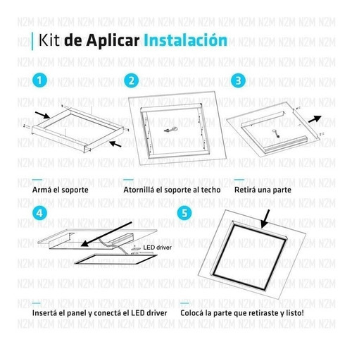 Kit De Aplicar Para Panel Led 60x60 Color Blanco