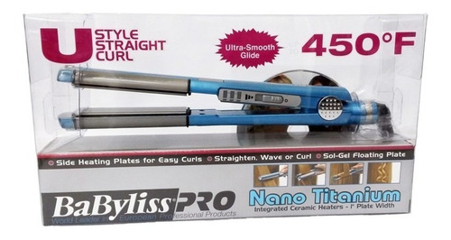 Planchita de pelo BaBylissPRO Nano Titanium U Styler BABNT2071 azul 220V