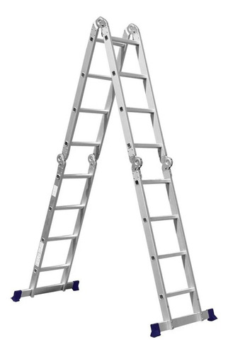 Escada De Alumínio Dobravel Com Plataforma 4x4 16 Degraus
