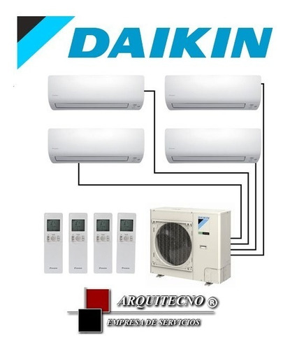 Multisplit Daikin Inverter 4x2500 W Frio/calor