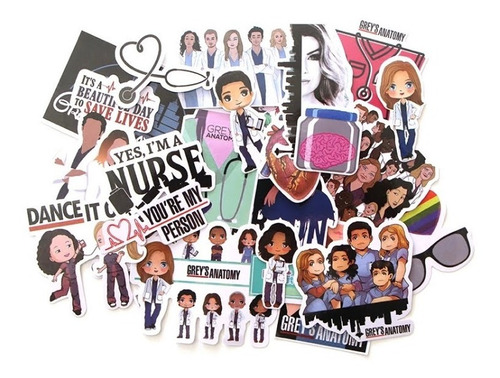 Set Sticker Greys Anatomy - Decorativo Stickers Skateboard