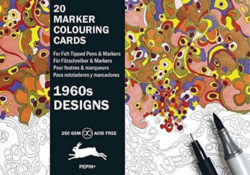 1960s Designs Marker Colouring Cards (english,..., de Pepin Van Roojen. Editorial Pepin Press en inglés