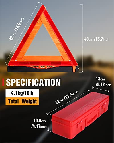 Paquete De 12 Triángulos De Advertencia Safemate Aprobados