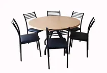 Comprar Juego  Cocina  Comedor  Redonda  Combo Mesa 1.2 + 6 Sillas Paris Caño Pintado Reforzado Directo Y Garantia De Fabrica Cl