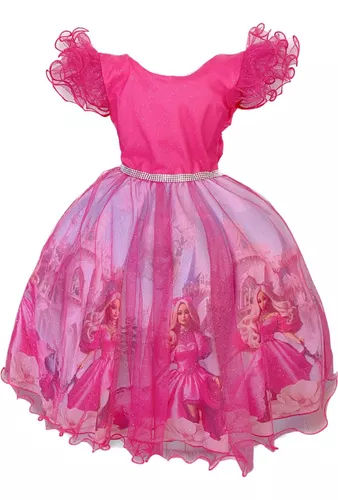 Vestido Barbie Infantil com armação em Tule