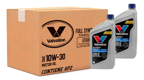 Kit Caja 6 Aceite Valvoline 10w30 Sintetico Premium 946ml