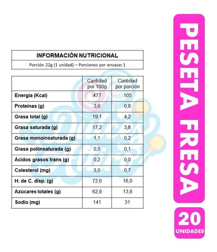Peseta Con Relleno Yogurht Fresa - Fruna (bolsa Con 20 Uni)