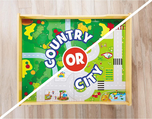 Pequeños Tikes Train De Madera Real Y Mesa Para Niños Con Má
