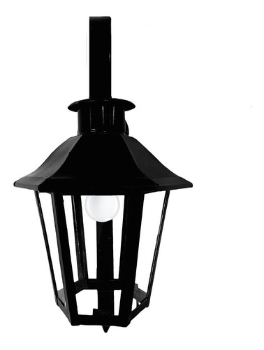 Imagen 2 de 7 de Farol Exerior De Pared Chico Apto Led Negro 6 Caras