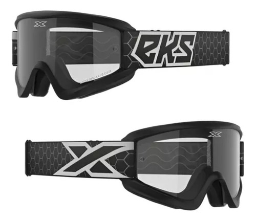 Antiparra Moto Cross Gox Bk Eks Made In Usa Lente Transparente Armazón Negro