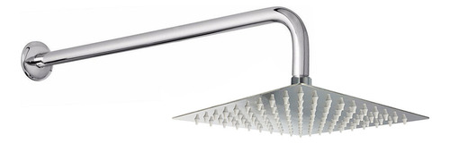 Regadera Cuadrada 10x10 Acero Inox. Con Brazo Cromado Rugo