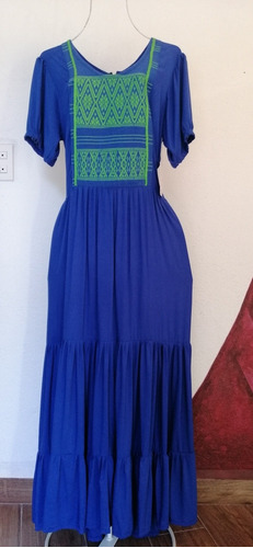 Vestido Con Aplicación De Telar Artesanal Oaxaqueño