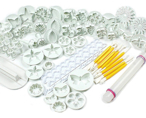 - 68 Moldes Cortadores Fondant Elastico Pastel Flores