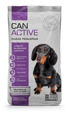 Alimento Perro Adulto Canactive Razas Pequeñas X 8 Kg