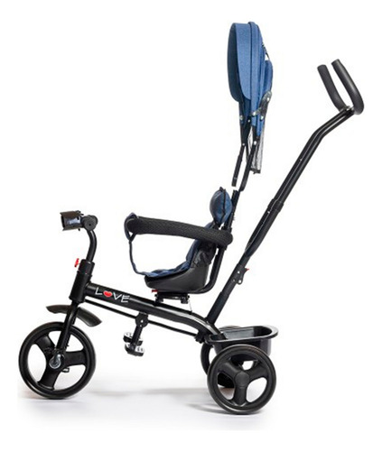 Triciclo Giro 360° Love 044 Luz Y Sonido Con Capota Azul
