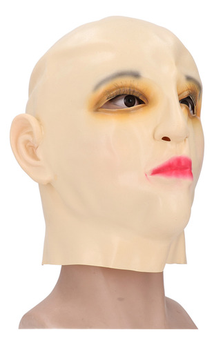 Disfraz De Látex Para Mujer, Cubrecabezas, Rostro Femenino,