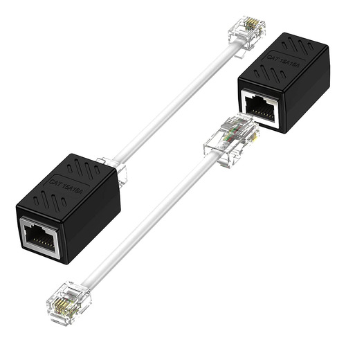Adaptador Ethernet Linea Telefonica Rj45 Hembra Rj11 Macho 2