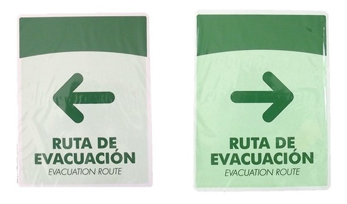 Imagen 3 de 4 de Aviso Señal Ruta De Evacuacion 21x16 Señalizacion Fluorescen