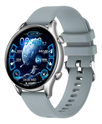 Smartwatch Colmi i20 1.32" caja 50mm de  aleación de zinc  silver, malla  gris de  silicona