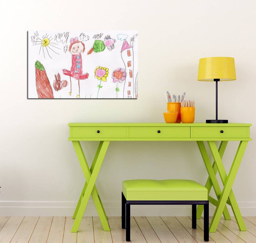 Vinilo Decorativo 60x90cm Con El Dibujo De Tu Hijo Familia