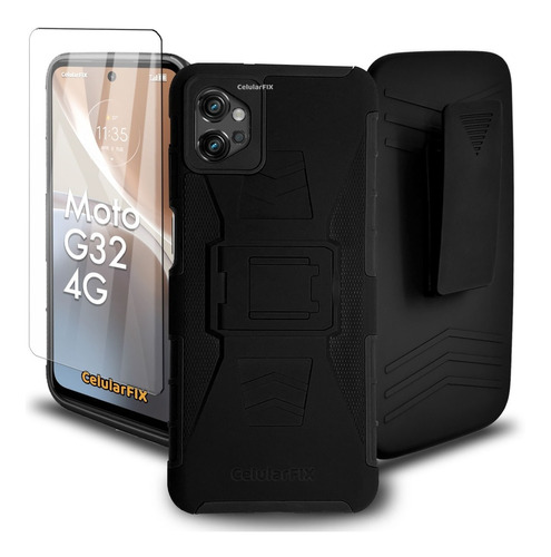 Funda Protector P/ Moto G32 4g, Uso Rudo Clip C/ Mica