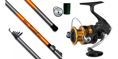 Combo Pesca Pejerrey Shimano Fx + Caña Spinit Telescopica 4m