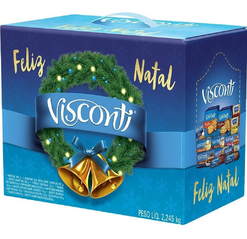 Imagem 2 de 5 de Cesta De Natal Visconti Gr Panetone E Chocotone Kit Com 3 Un