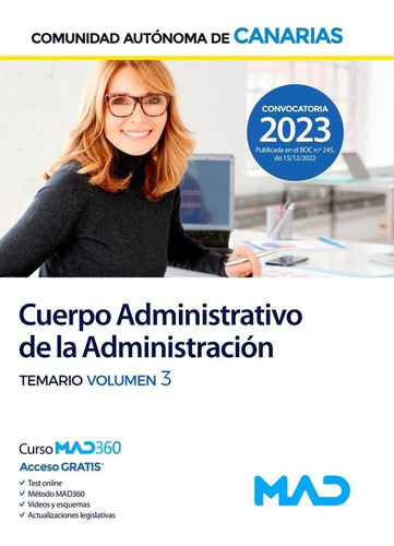 Cuerpo Administrativo Adminitracion Temario Volumen 3, De Aa. Vv.. Editorial Mad, Tapa Blanda En Español
