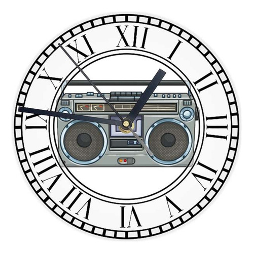 Reloj Redondo Madera Brillante Hip Hop Mod 30