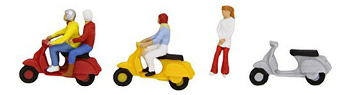 Figuras De Motociclistas Con Scooters Ho Scale  Models