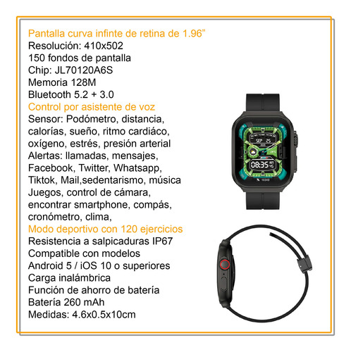 Reloj Smartwatch Vak F21 Pantalla Curva Infinite 3d