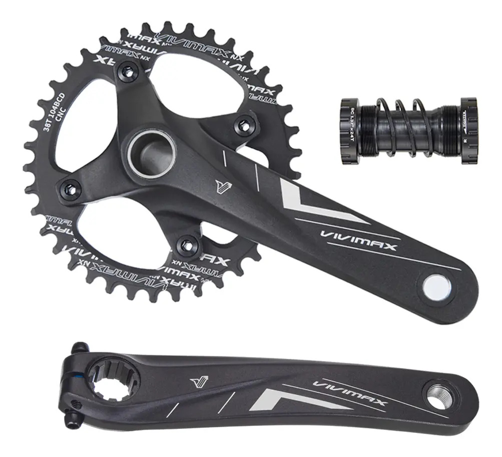 Bielas Para Bicicleta De Montaña, 104bcd, Tecnología Hueca Color 38t-black