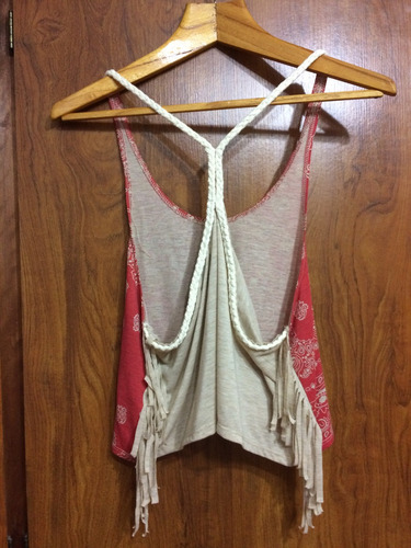 Remera Musculosa Marca Forever 21 Con Flecos