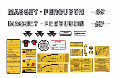 Kit Adesivos Trator Massey Ferguson 60 Ca-05462 Mq