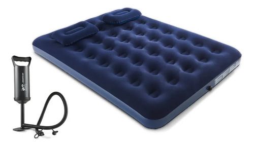 Colchón Inflable Campin 2 Plazas + 2 Almohadas +inflador New