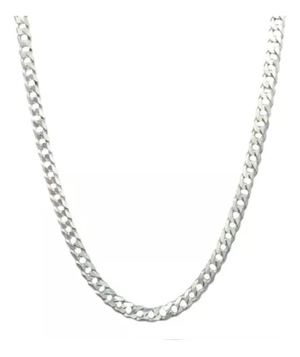 Cadena Cubana Plata Fina 925 De 60cm X 4mm Hombre