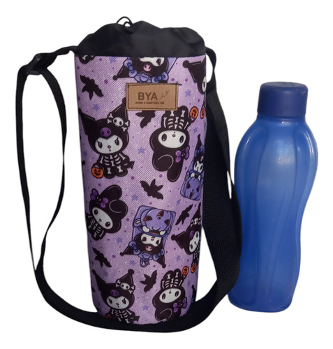 Porta Botellas Termico Con Correa Regulable. Morral. Bolso Lila Kuromi