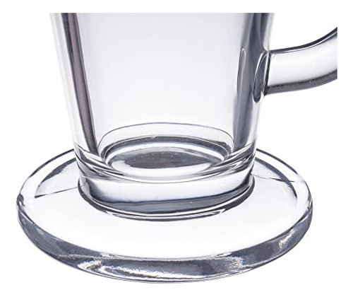 Conjunto 6 Tazas Transparentes 250ml Para Café, Capuchino Y