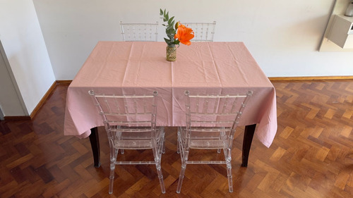 Mantel Tusor De 2,00 X 1,35 Mts. Rectangular 100% Algodón Rosa Viejo Lisa