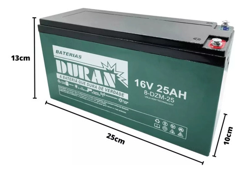 Bateria 8 Dzm 20 Scooter Elétrica 16v 24ah Ciclo Profundo