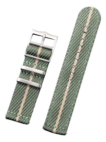 Pulseira Relógio Lona Estilo Militar Engate Rápido Fecho Aço Verde-claro 2.2 Cm