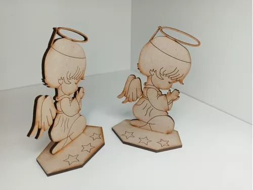 15 Angelitos Orando Mdf Decoración , Bautizo, Comunión