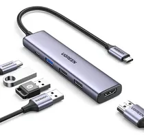 Comprar Adaptador Usb C Multipuerto | 5 En 1 Color Gris