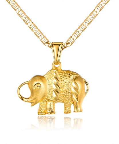 Barzel Collar De Elefante Chapado En Oro De 18 Quilates Con