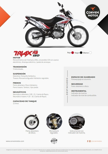 Imagen 13 de 17 de Corven Triax 150 R3 - 0 Km - Oficial Corven - Bonetto Motos