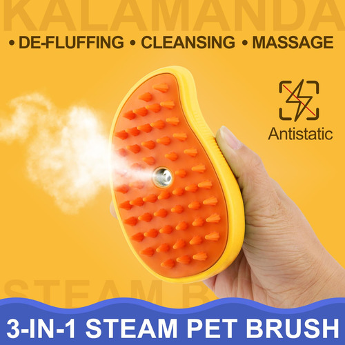 Cepillo De Vapor Kalamanda Cat Steamy Brush 3 En 1 Para Gato