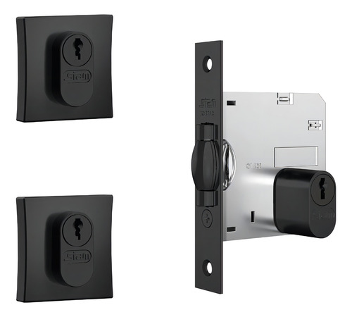 Kit 1005/1007 Roseta Quadrada Preta Stam Cor Preto