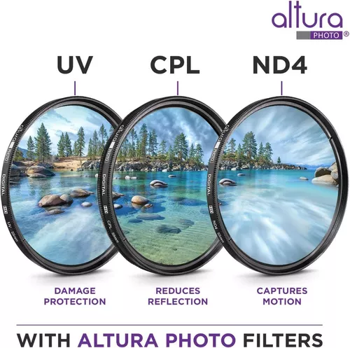 Fotover Juego de filtros universales UV CPL FLD de 55 mm con