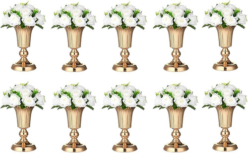 10 Pcs Mapas De Mesa Metal Browing Vase Flower Road Road Lea