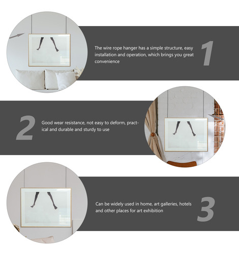 Juego De Alambre Para Colgar Cuadros De Pared De 200 Cm Para